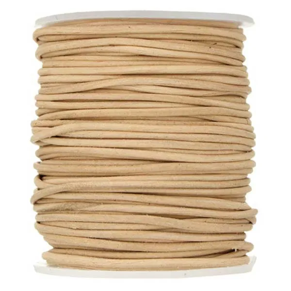 0.5mm Round Leather Cord - 25 Meters - 3 Colors