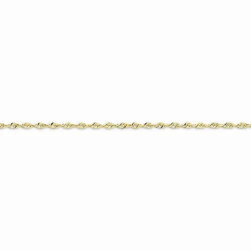 10K Yellow Gold Diamond-Cut Extra-Lite Rope Chain Anklet