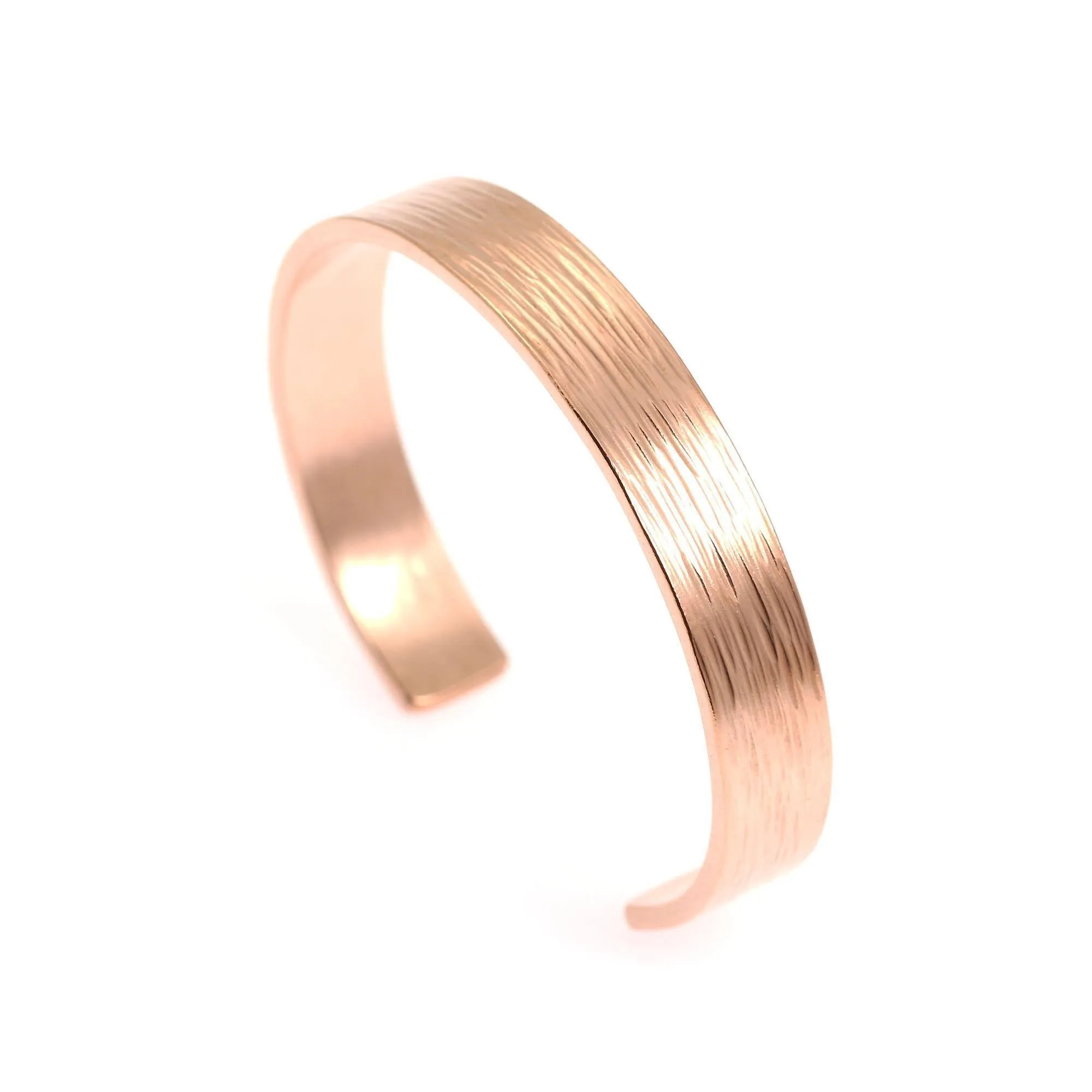 10mm Wide Bark Copper Cuff Bracelet - Solid Copper Cuff