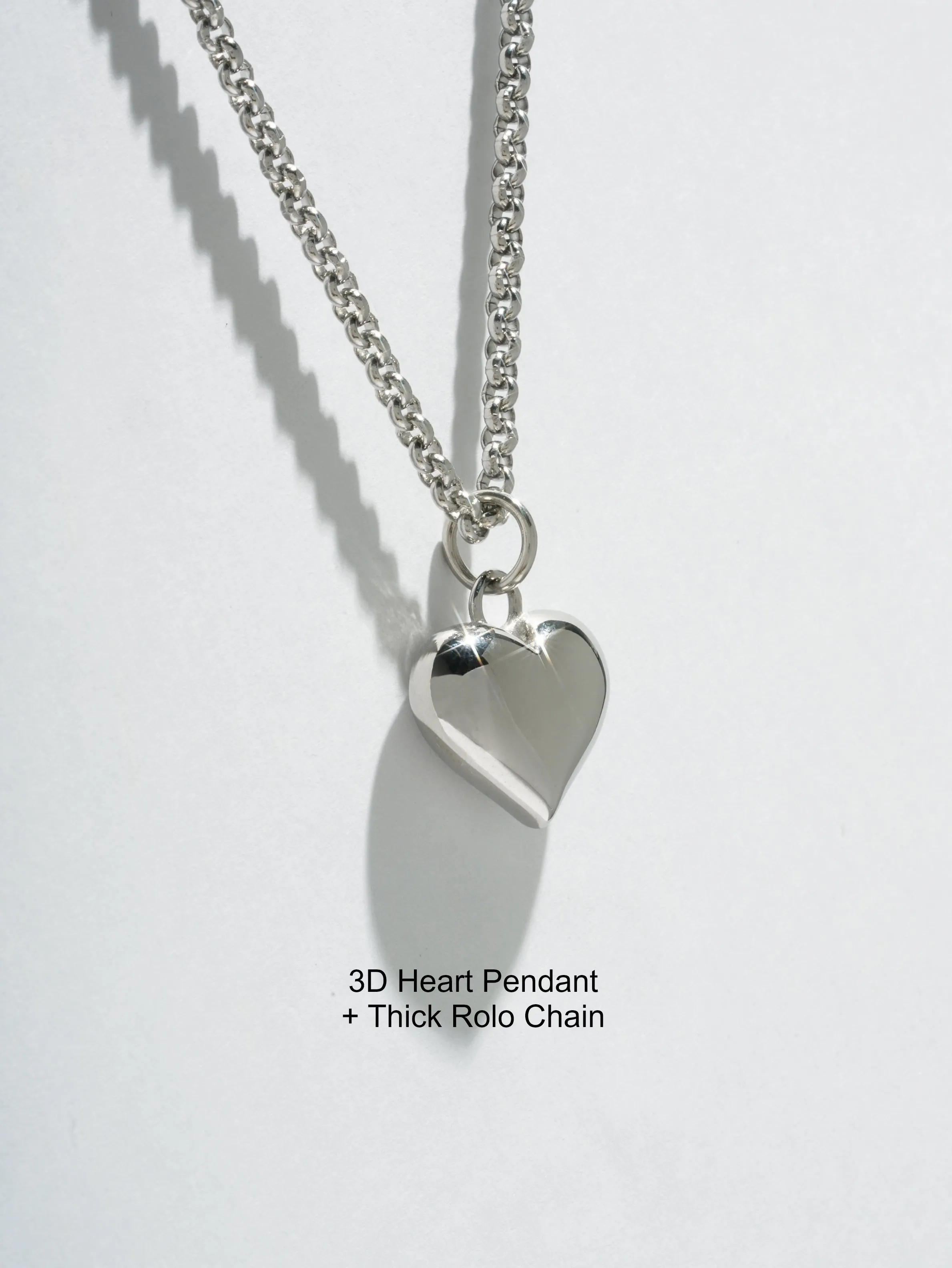 3D Heart Pendant - (Single)