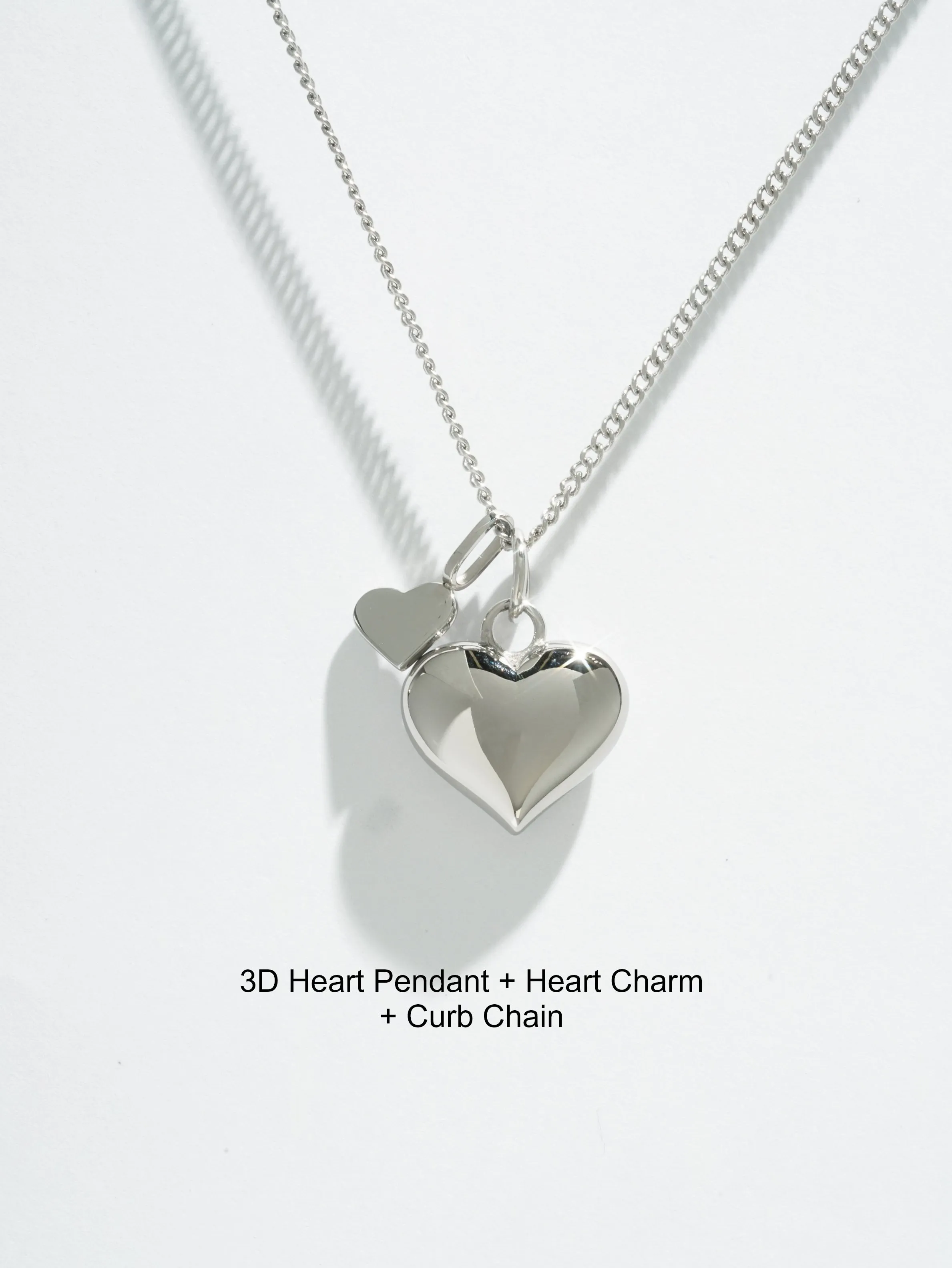 3D Heart Pendant - (Single)