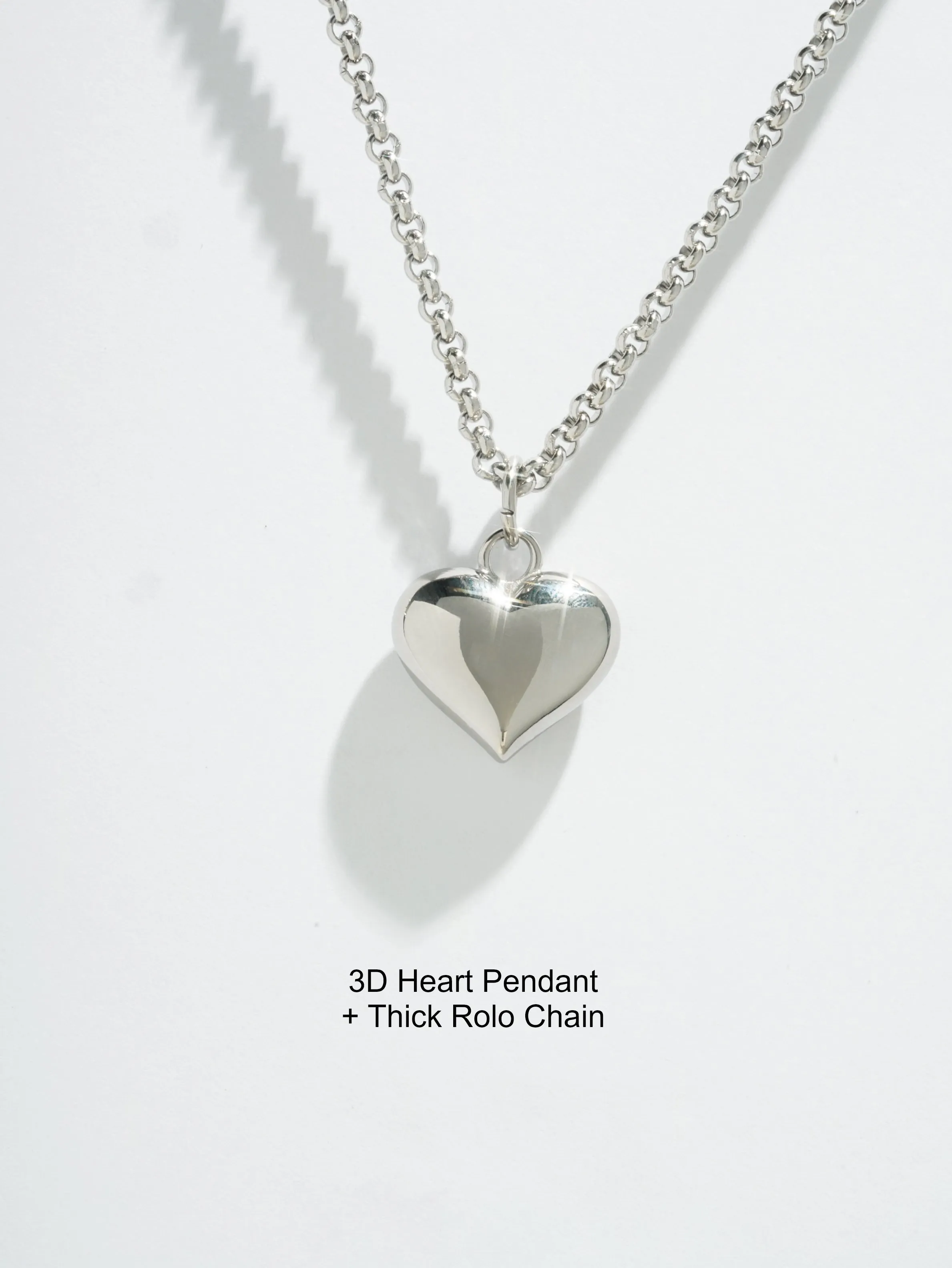 3D Heart Pendant - (Single)