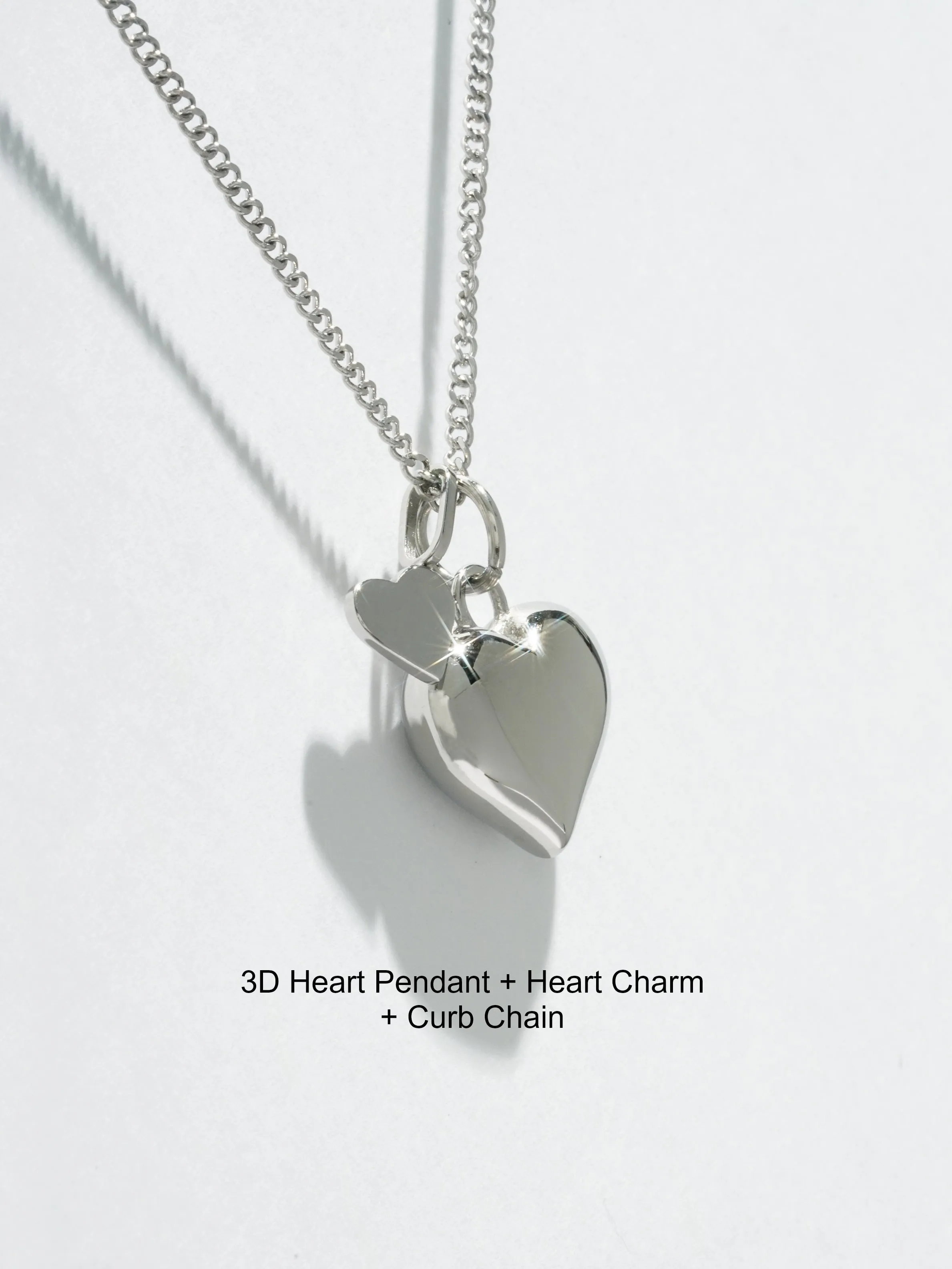 3D Heart Pendant - (Single)