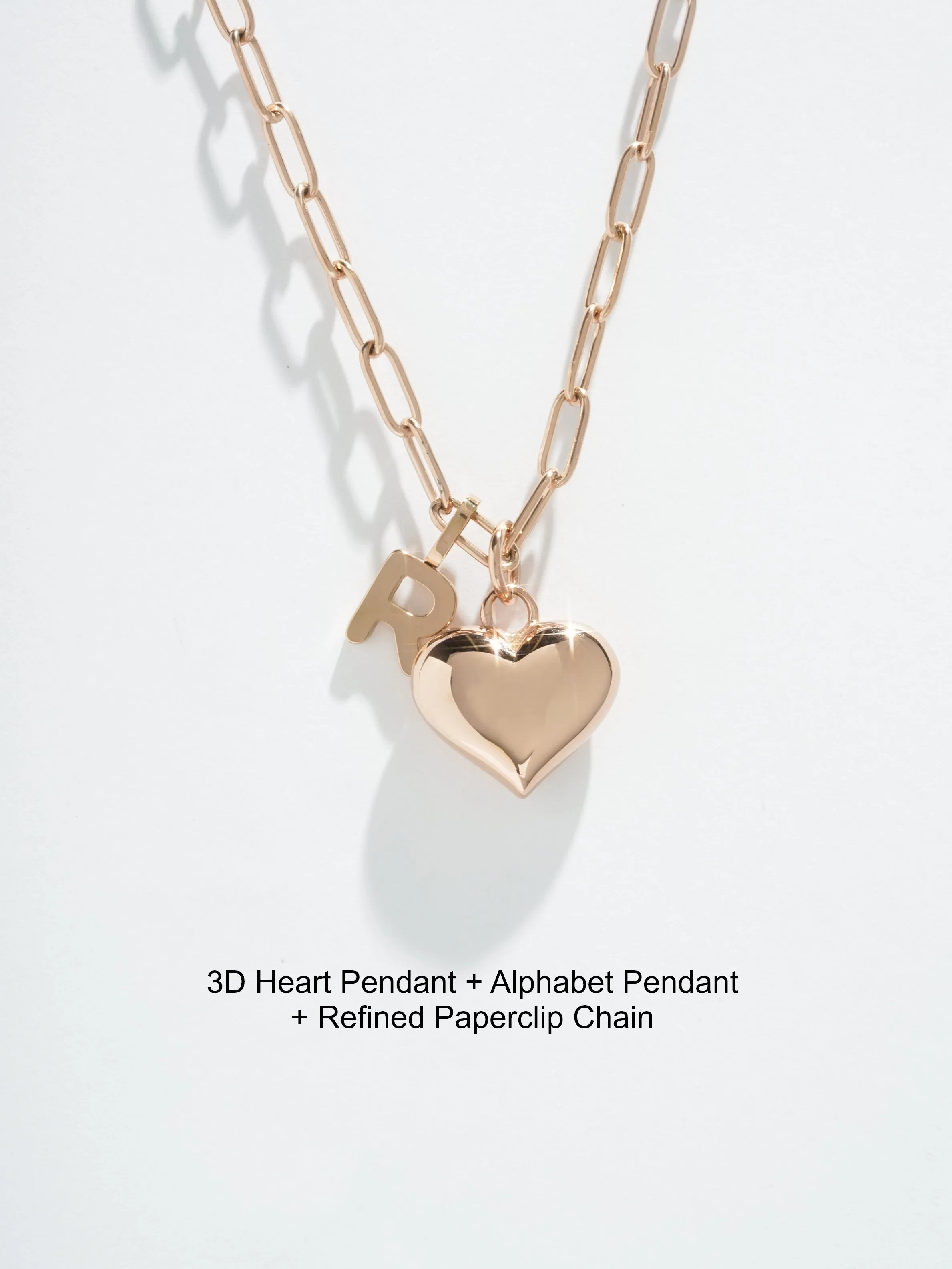 3D Heart Pendant - (Single)