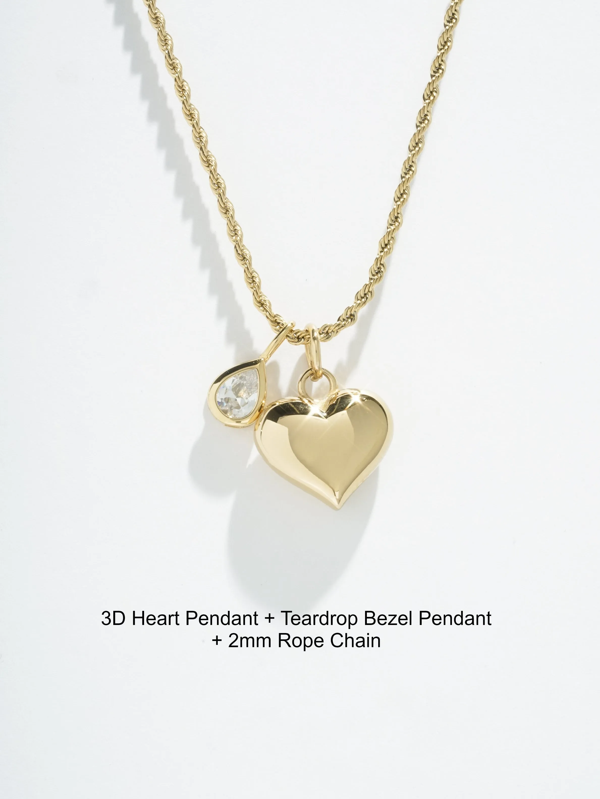 3D Heart Pendant - (Single)