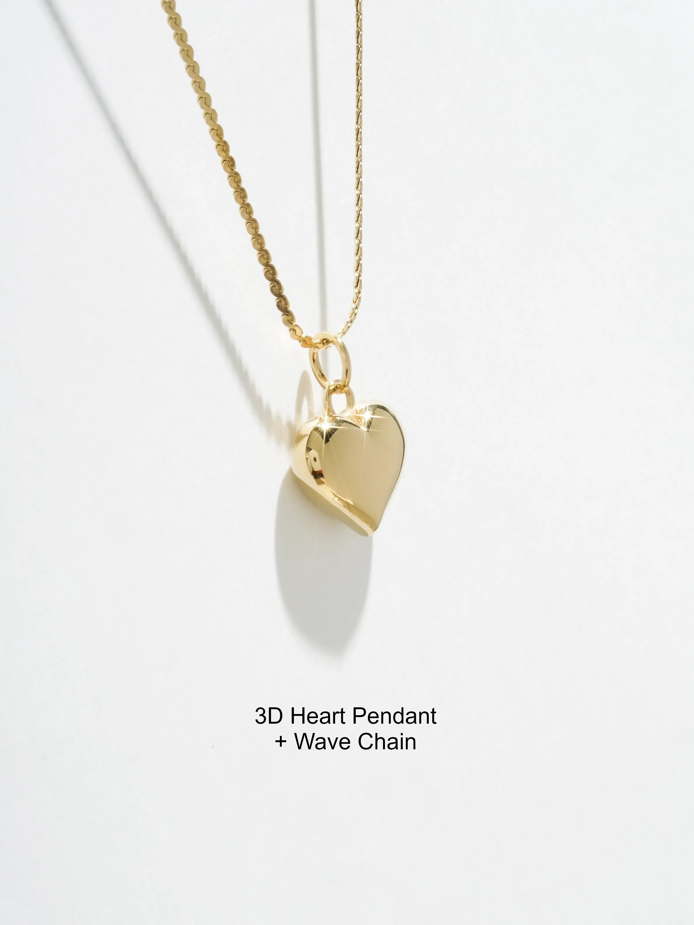 3D Heart Pendant - (Single)