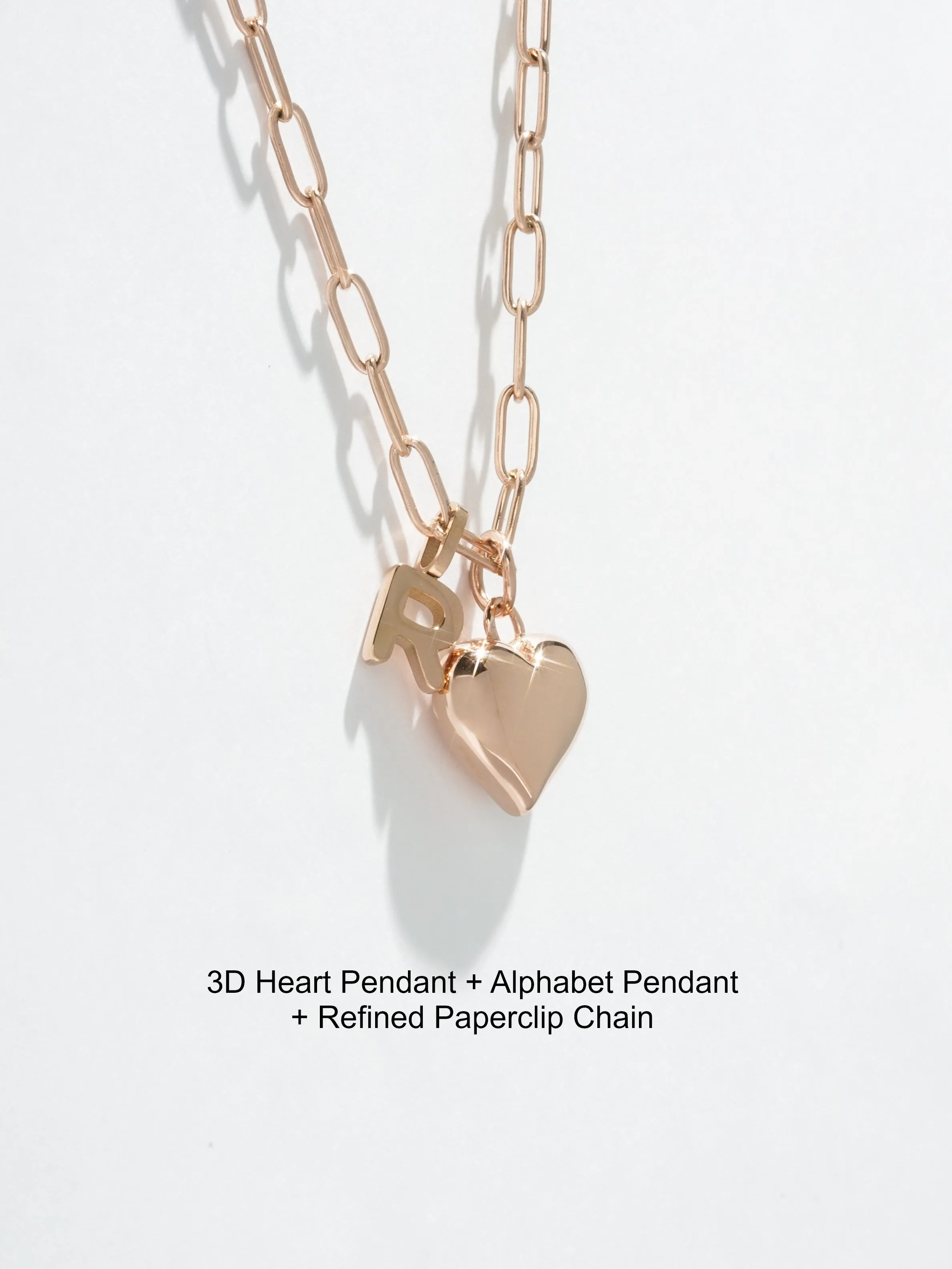 3D Heart Pendant - (Single)