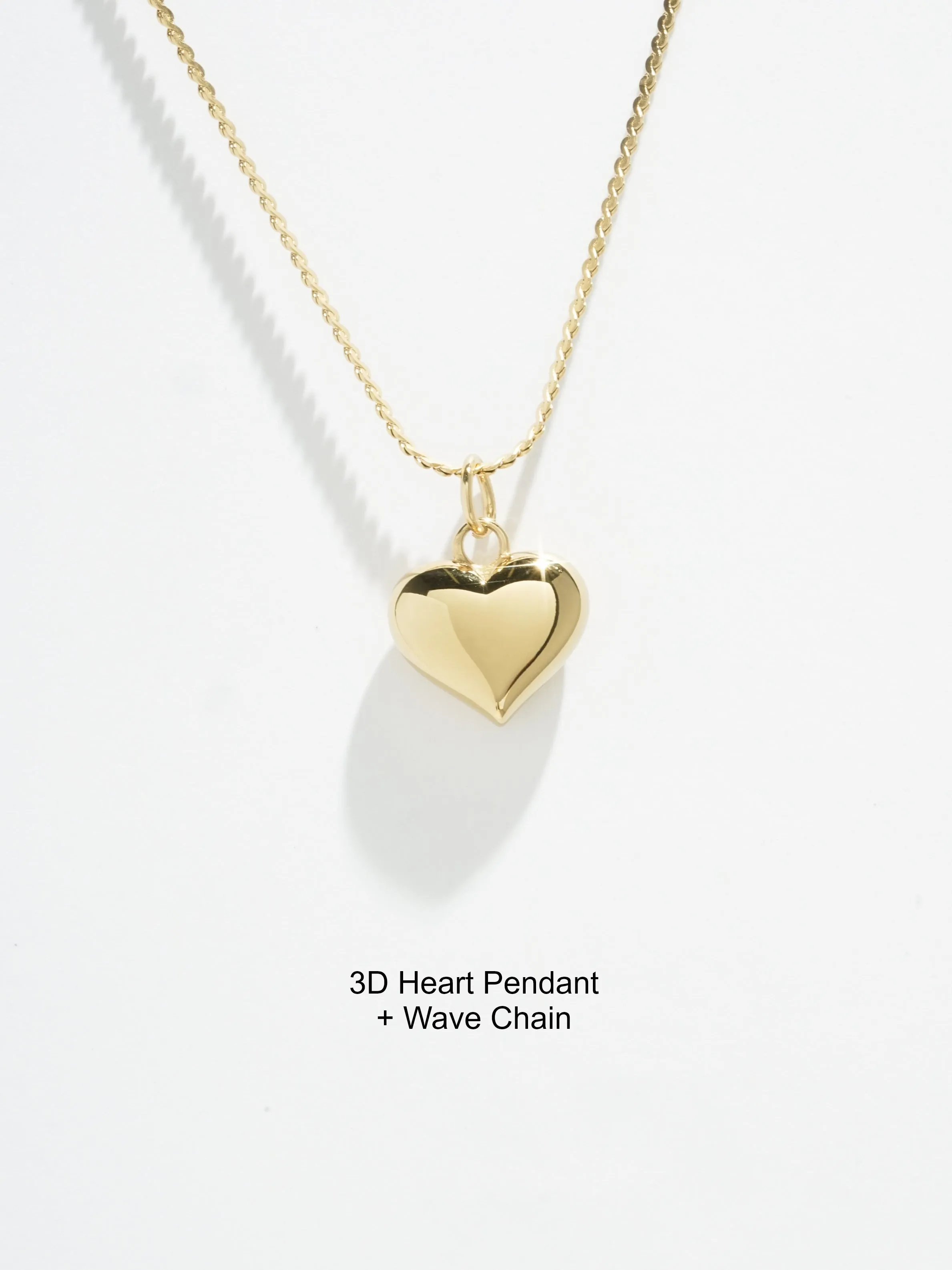 3D Heart Pendant - (Single)