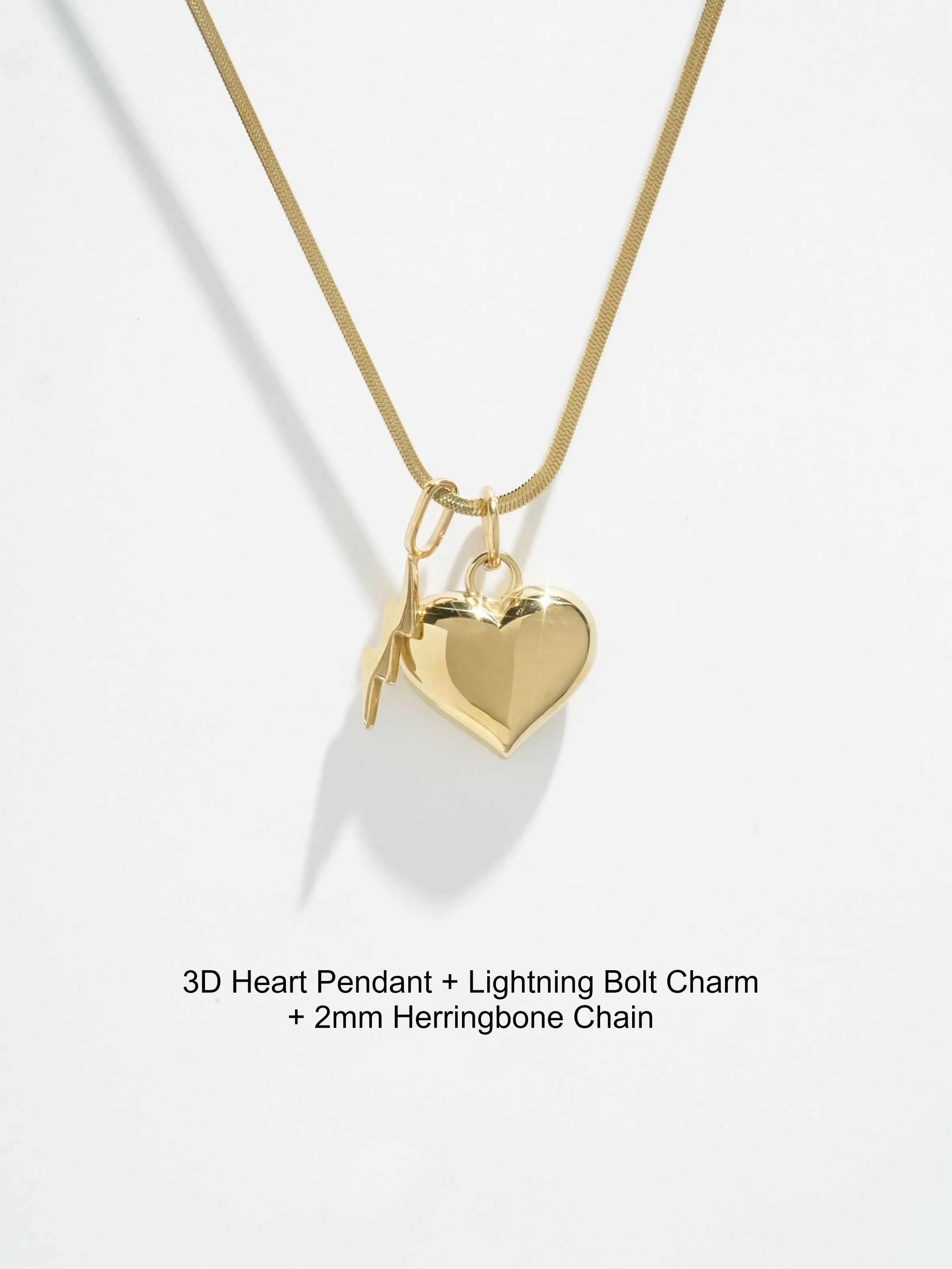 3D Heart Pendant - (Single)