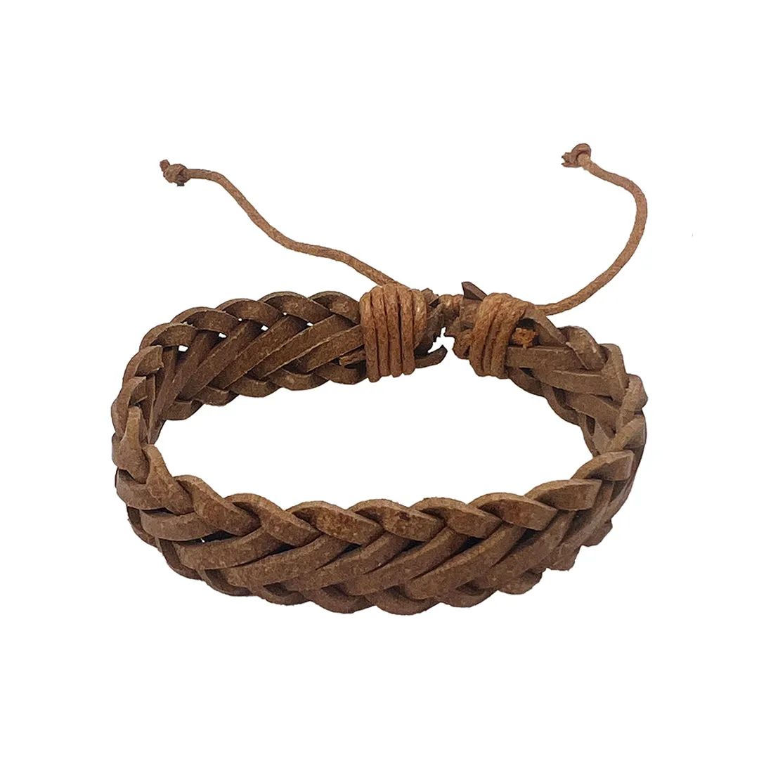 Adjustable Braided Leather Bracelet