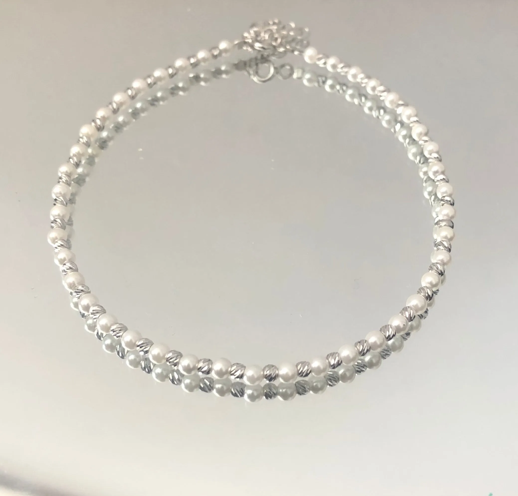 Anklets With Silver Beads