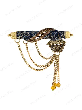 Antique Gold Diamond Ethnic Chain Brooch