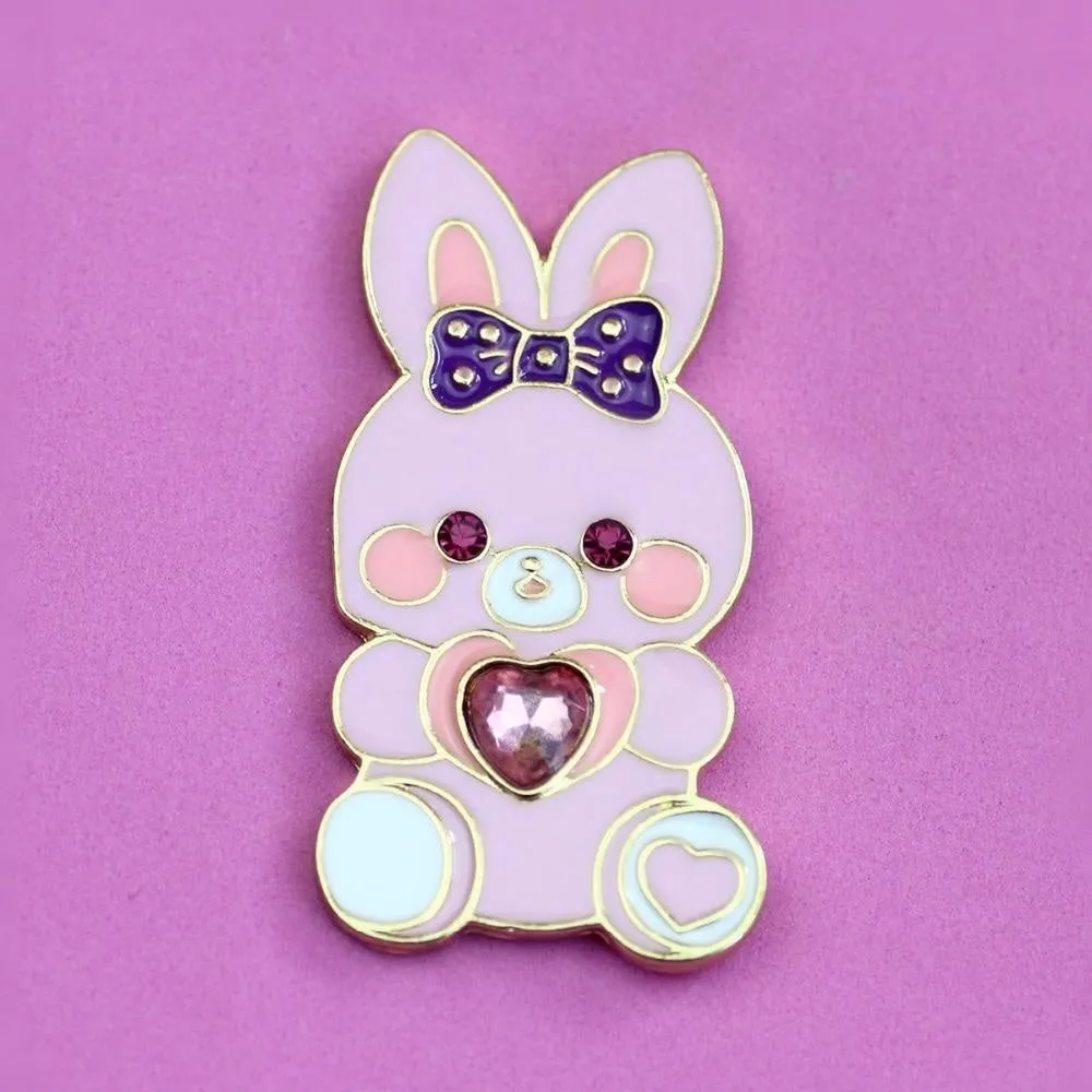 Baby Bun Jewelled Enamel Pin