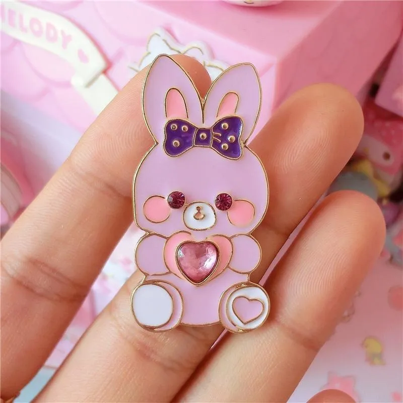 Baby Bun Jewelled Enamel Pin