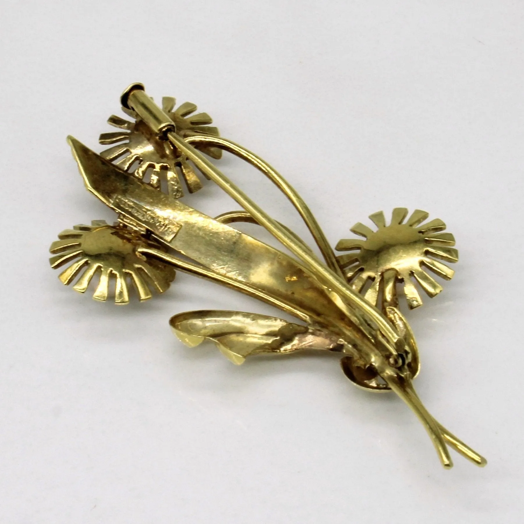 'Birks' Pearl Flower Brooch