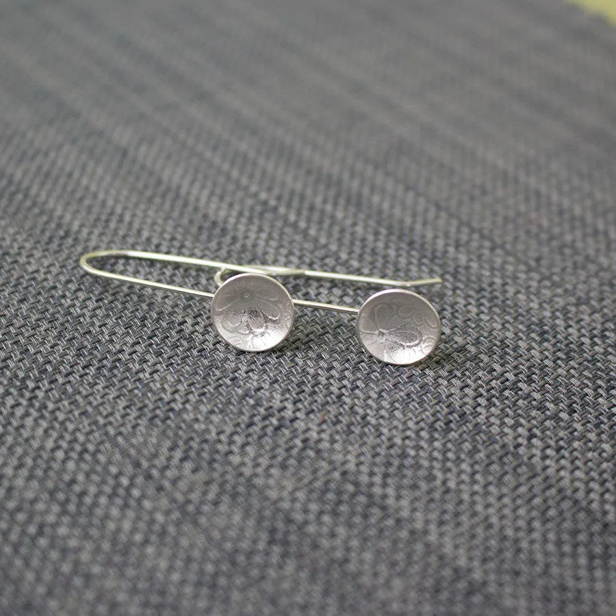 Blossom Cup Drop Silver Earrings