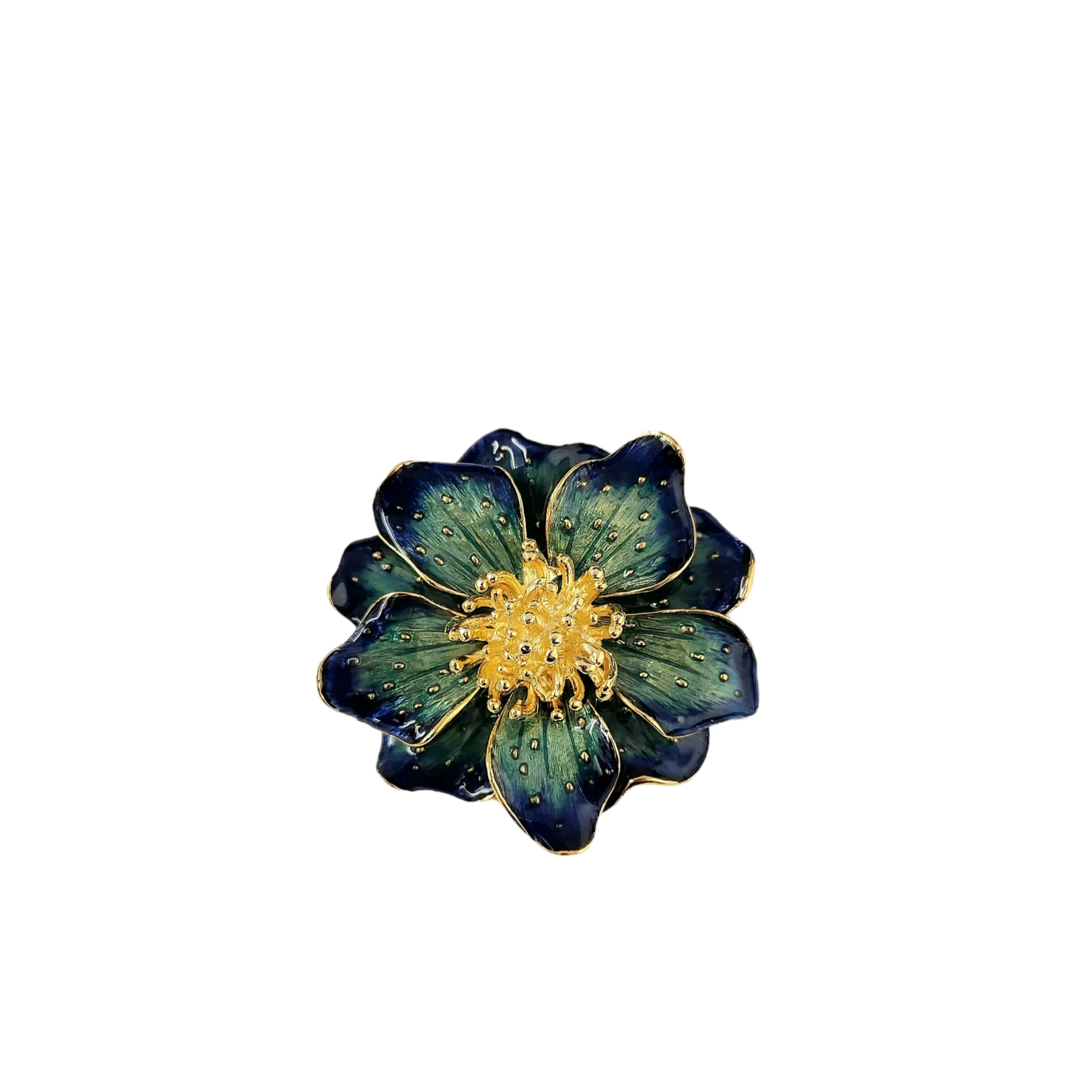 Blue Enamel Flower Pin