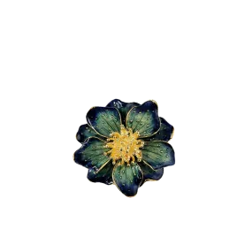 Blue Enamel Flower Pin