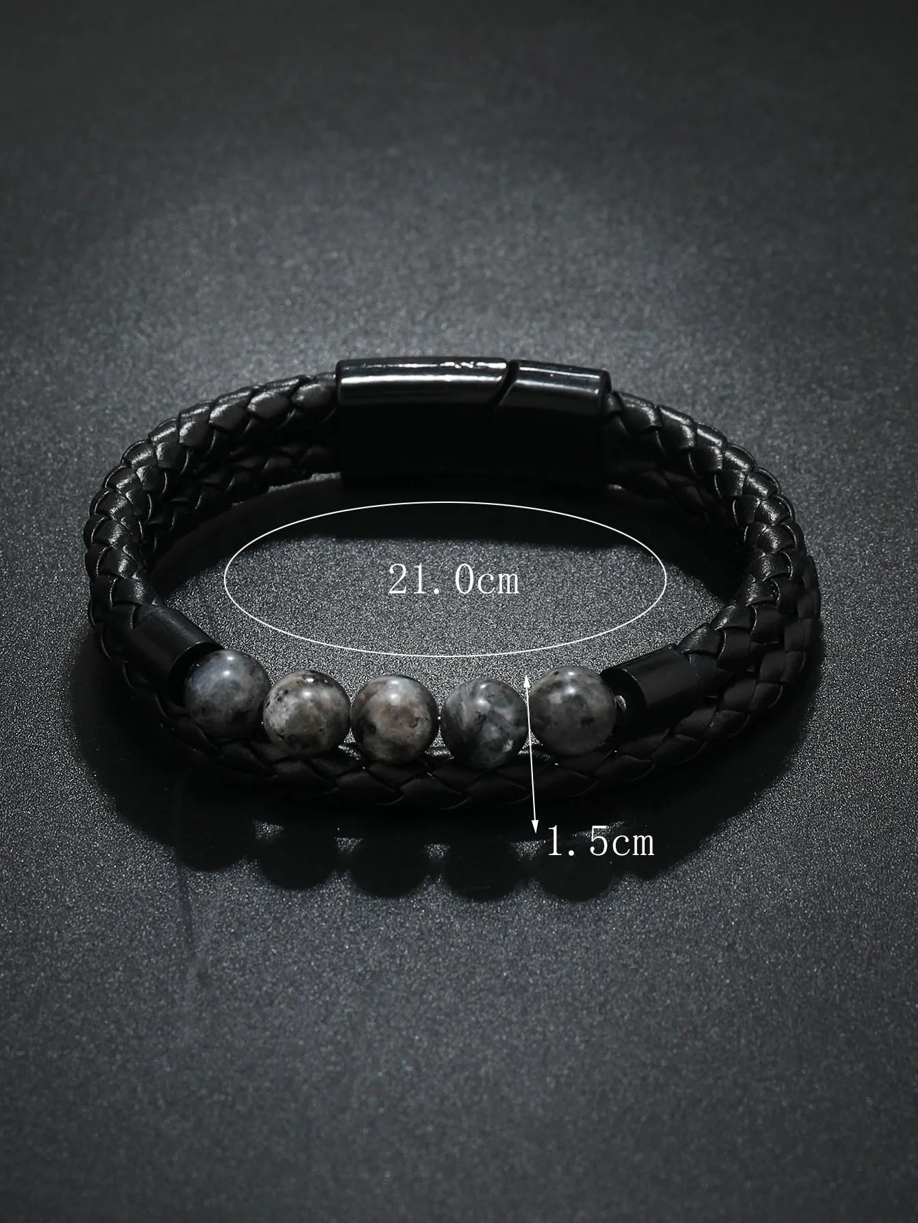 Braided Magnetic Clasp Bracelet With Stones for Men Jewelry for Men Gift for Men