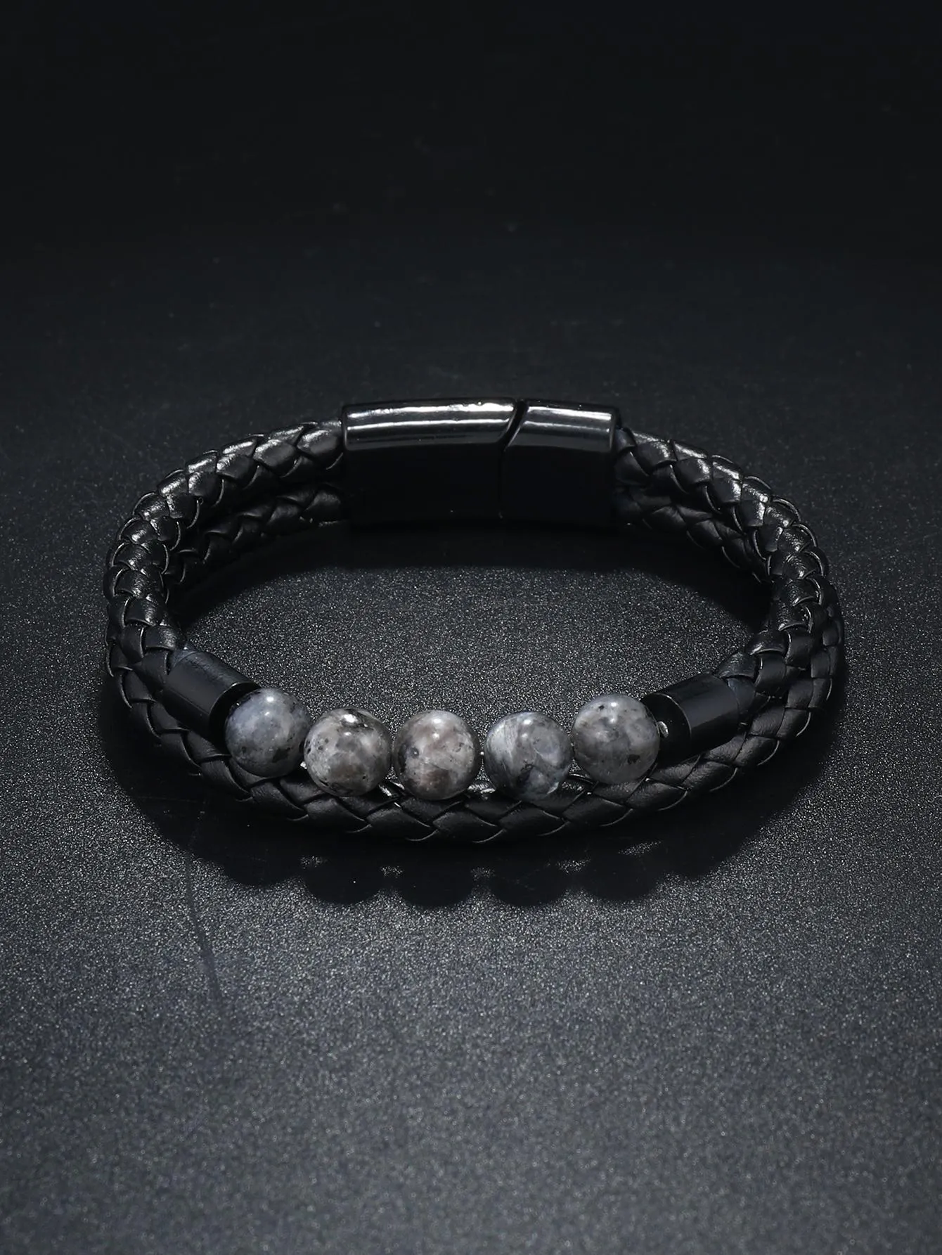 Braided Magnetic Clasp Bracelet With Stones for Men Jewelry for Men Gift for Men