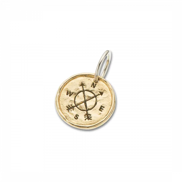 Brass and Silver Mr Compass Charm 4059