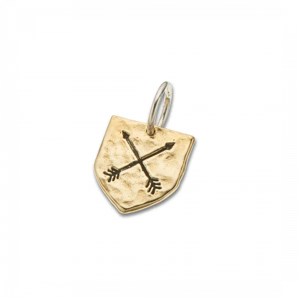 Brass and Silver Mr Shield Charm 4055