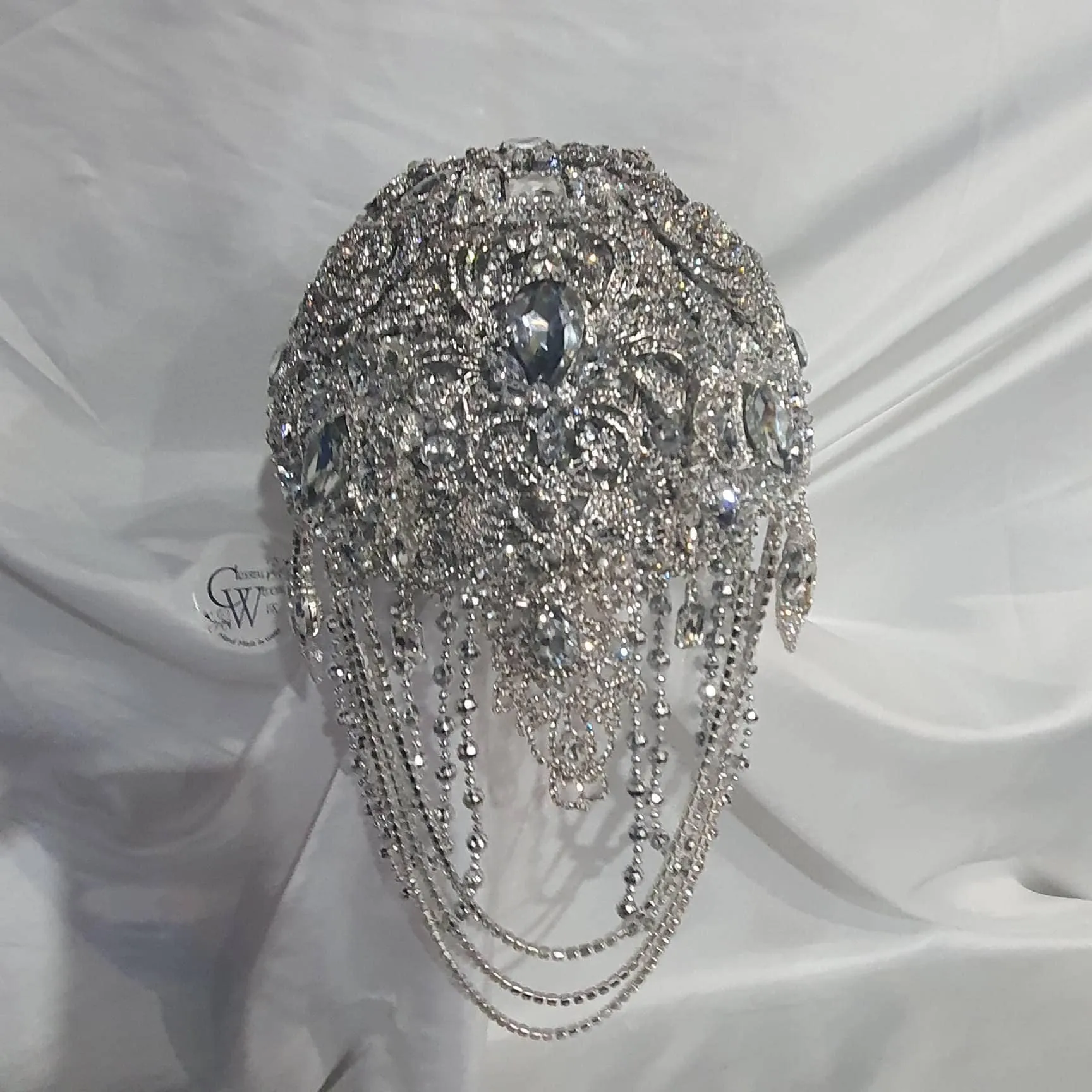 Brooch bouquet, 7" Jewel crystal wedding bouquet, bling Bridal Brooch Bouquet, cascade Jewel bouquet by Crystal wedding uk