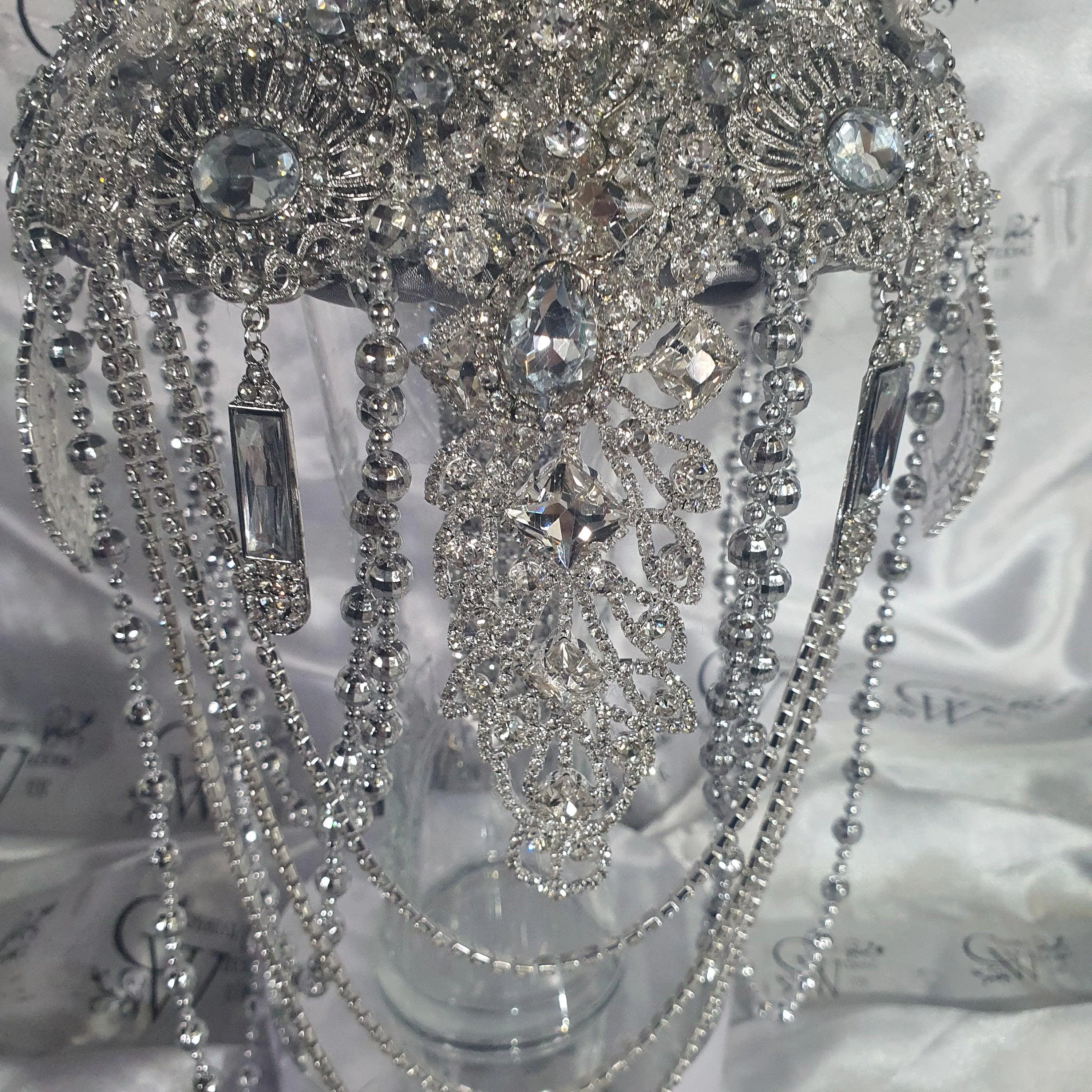 Brooch bouquet, 7" Jewel crystal wedding bouquet, bling Bridal Brooch Bouquet, cascade Jewel bouquet by Crystal wedding uk