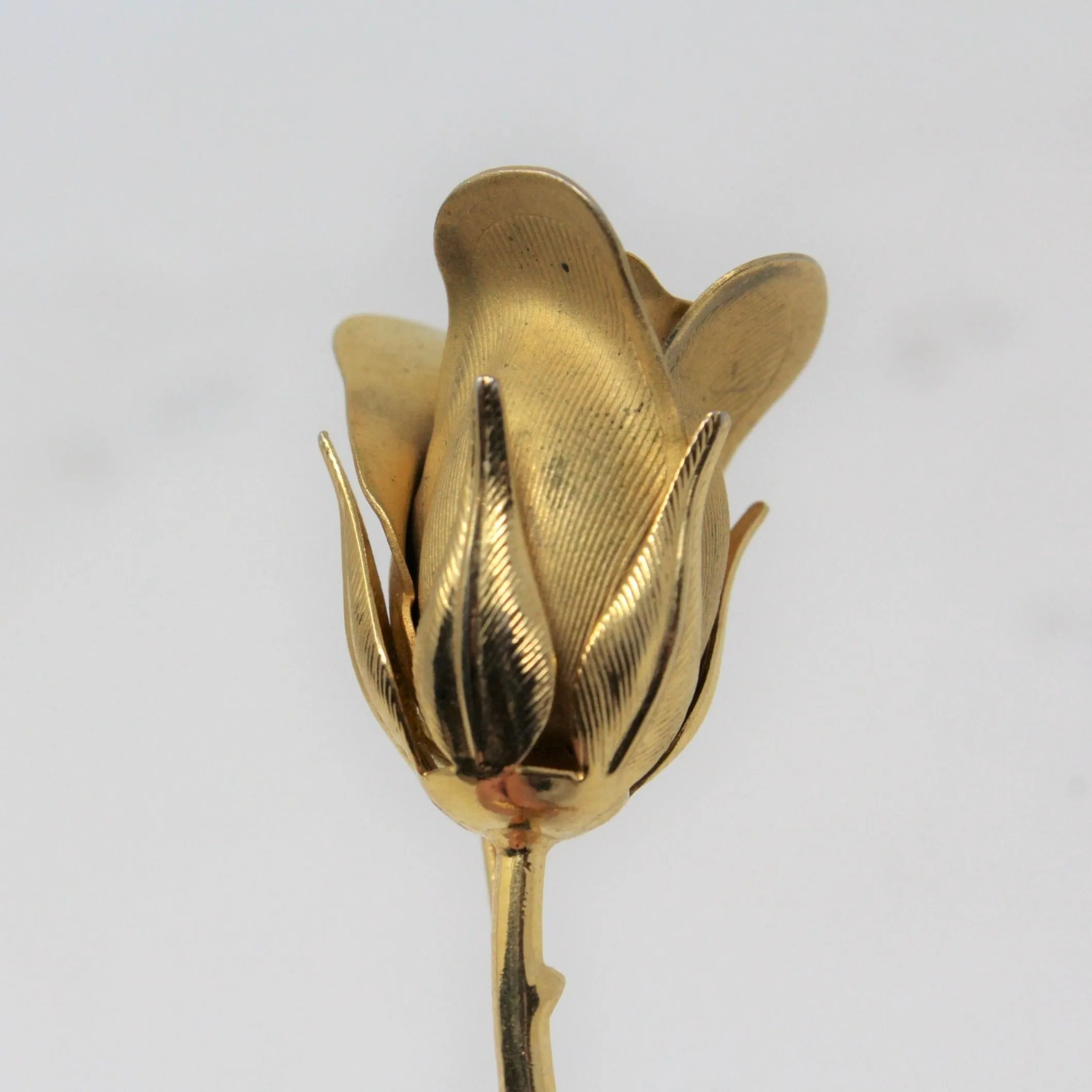 Brooch / Pin, Rose Bud, Gold Tone, Vintage