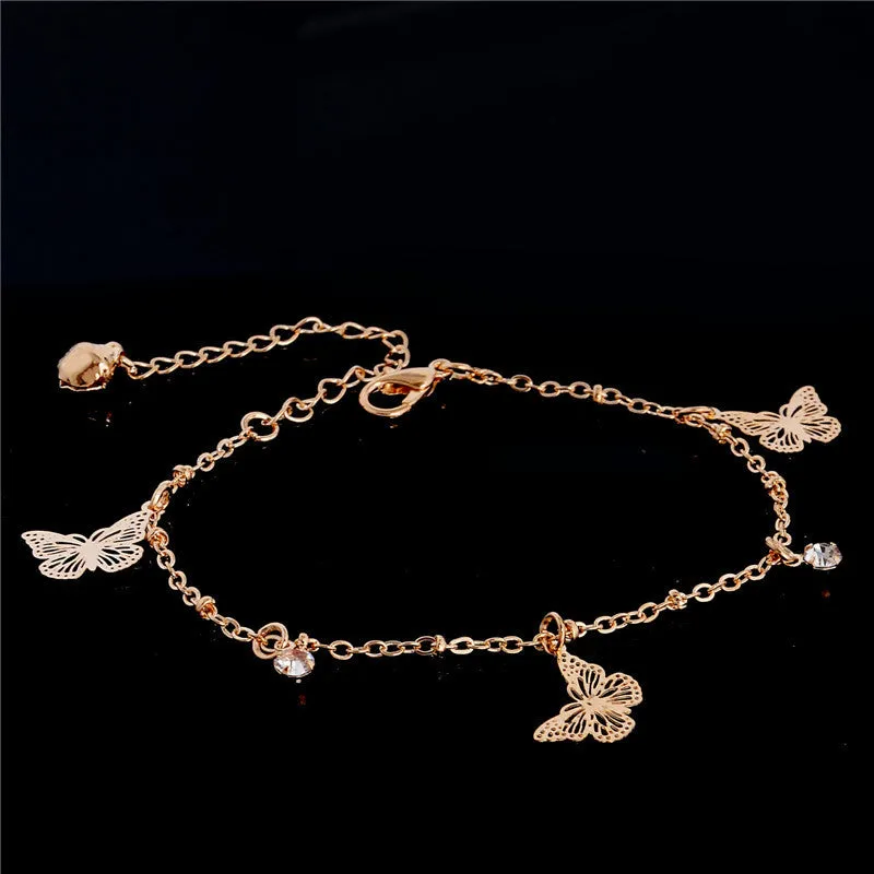 Butterfly Dragonfly Crystal Beach Anklet