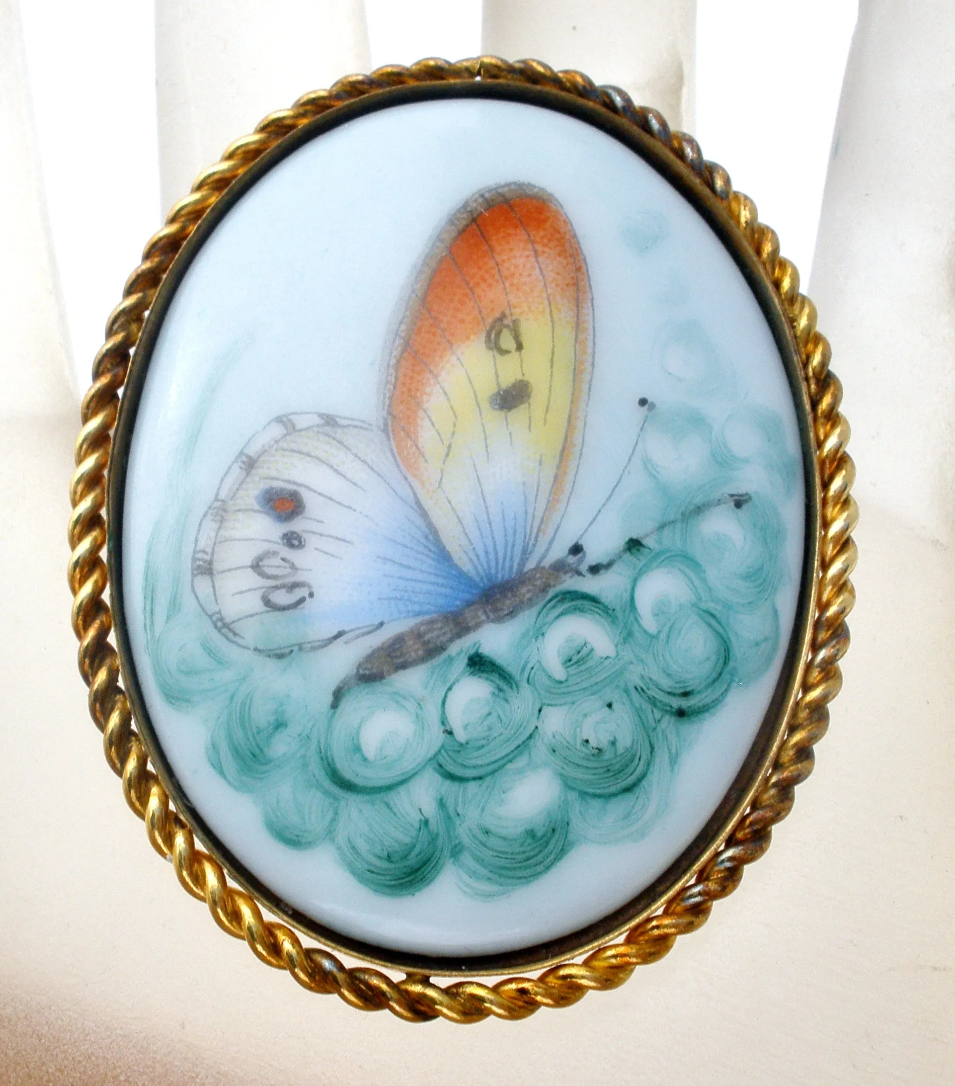 Butterfly Pendant Brooch 12K GF Sheila Vintage