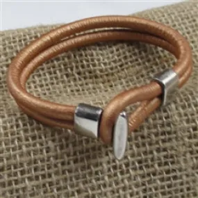 Camel Round Leather Cord Bracelet