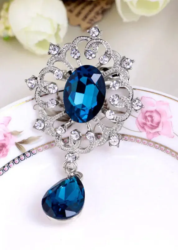 Casual Green Alloy Zircon Crystal Brooches ML0270