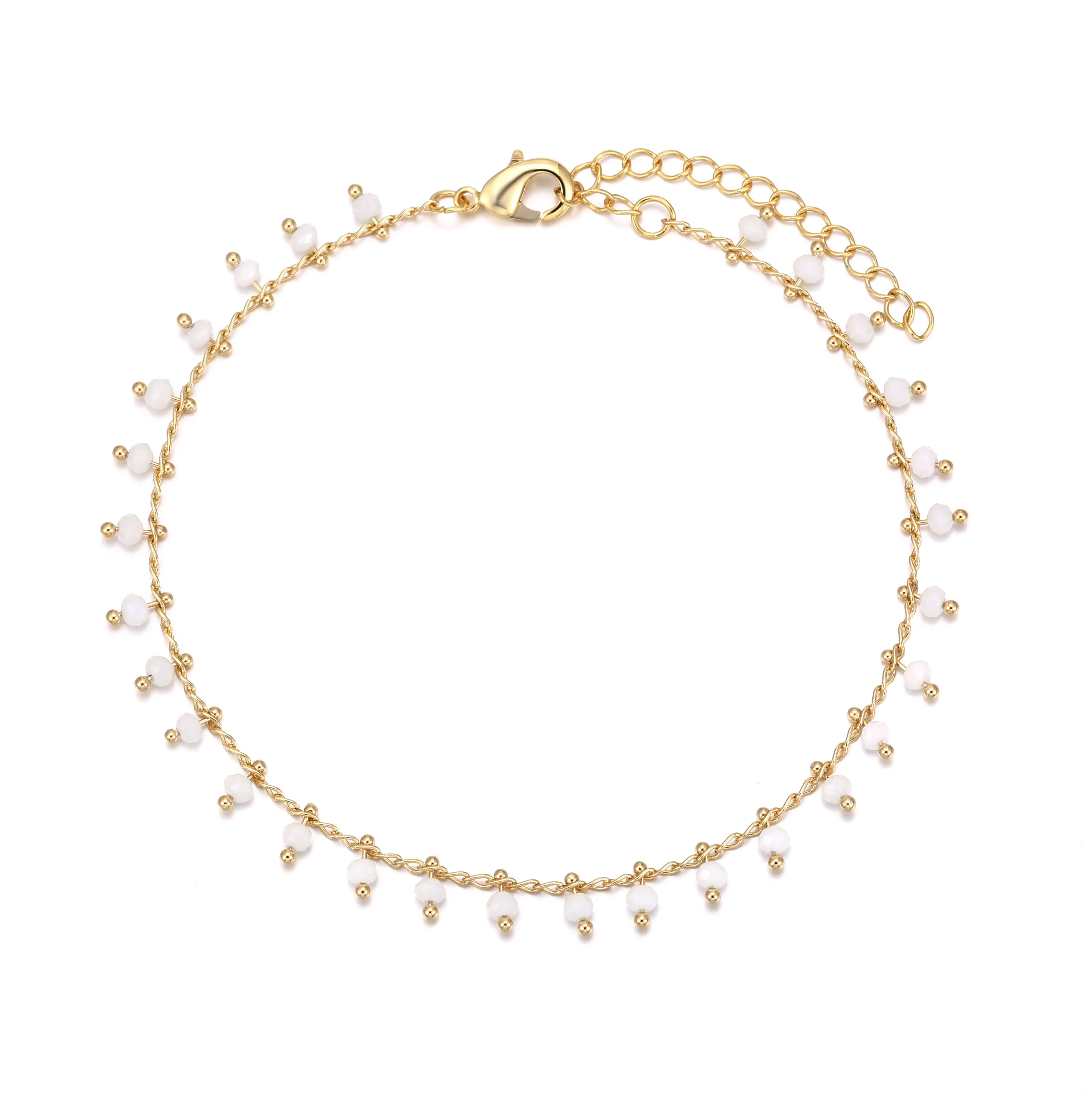 Chain Anklet Gold - White