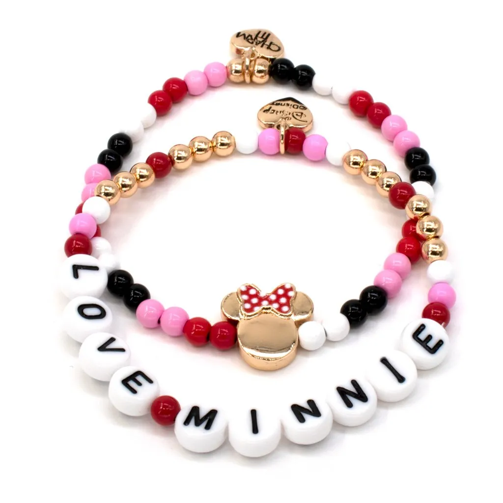 Charm It! Gold Minnie Stretch Bead Bracelet Set