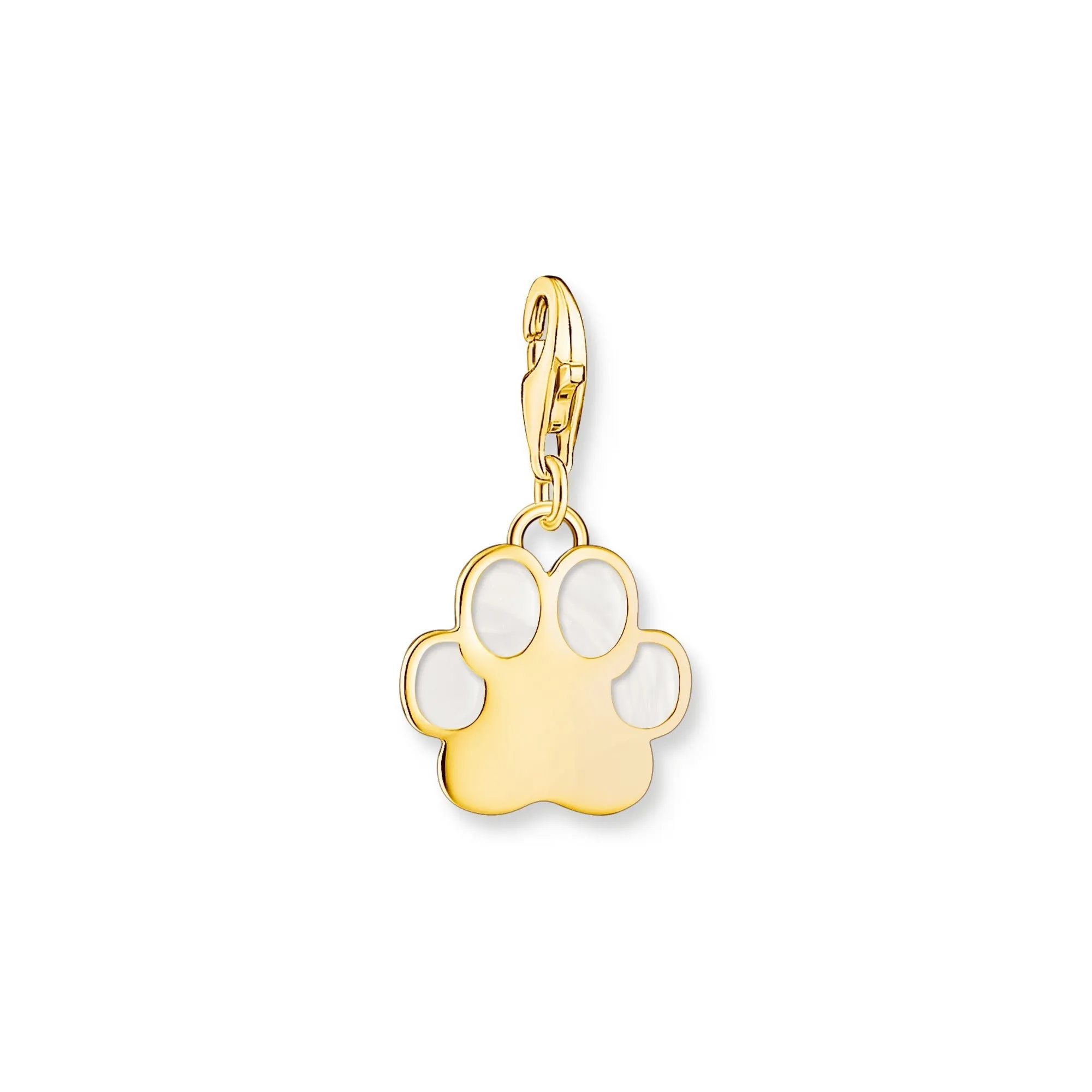 Charm pendant pink paw silver