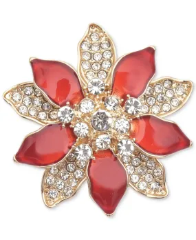 Charter Club Gold-Tone Crystal Poinsettia Pin