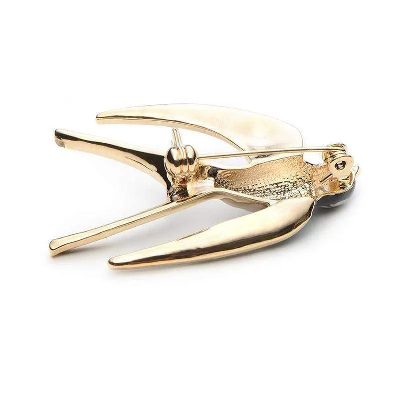 Classic Enamel Swallow Brooch Pins