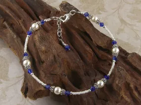 Classic - Majestic Something Blue Wedding Heart Anklet