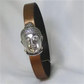 Copper Leather Buddha Bracelet