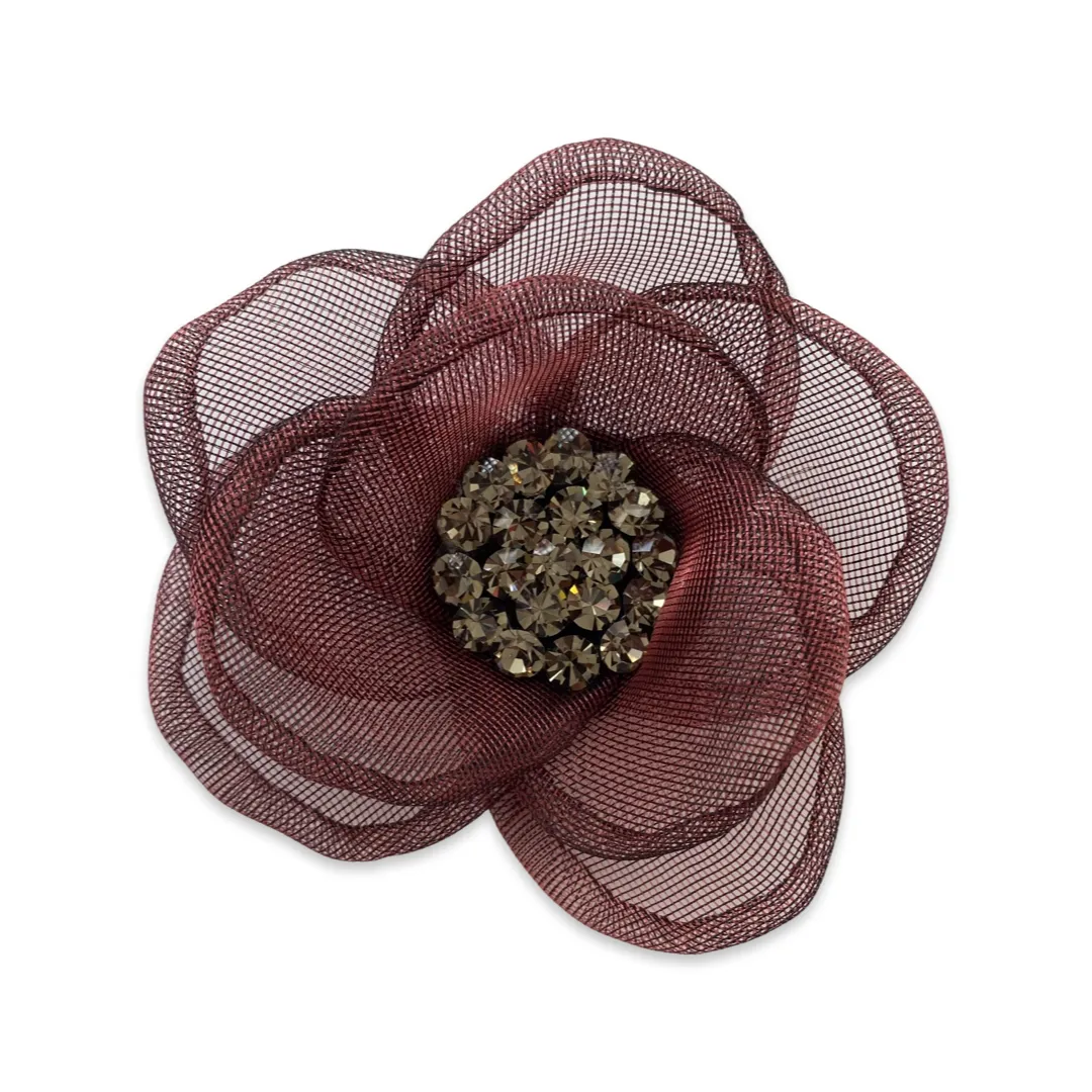 Crystal Magnetic Flower Brooch