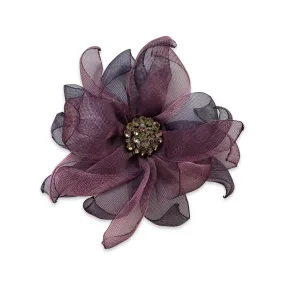 Crystal Magnetic Flower Brooch