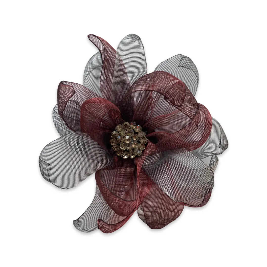 Crystal Magnetic Flower Brooch