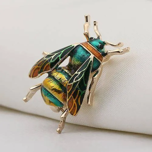 Cute Bee Fly Insect Enamel Brooch