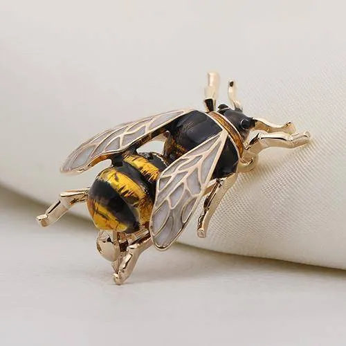 Cute Bee Fly Insect Enamel Brooch