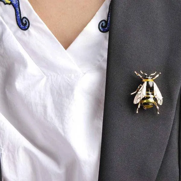 Cute Bee Fly Insect Enamel Brooch