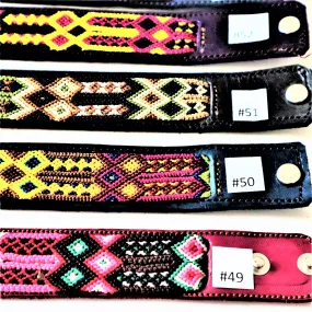 Embroidered Leather Bracelets