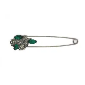 Emerald Green Crystal Large Pin Brooch