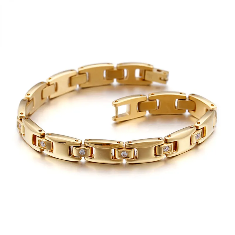 Engravable Matching Links Couple Bracelets Set