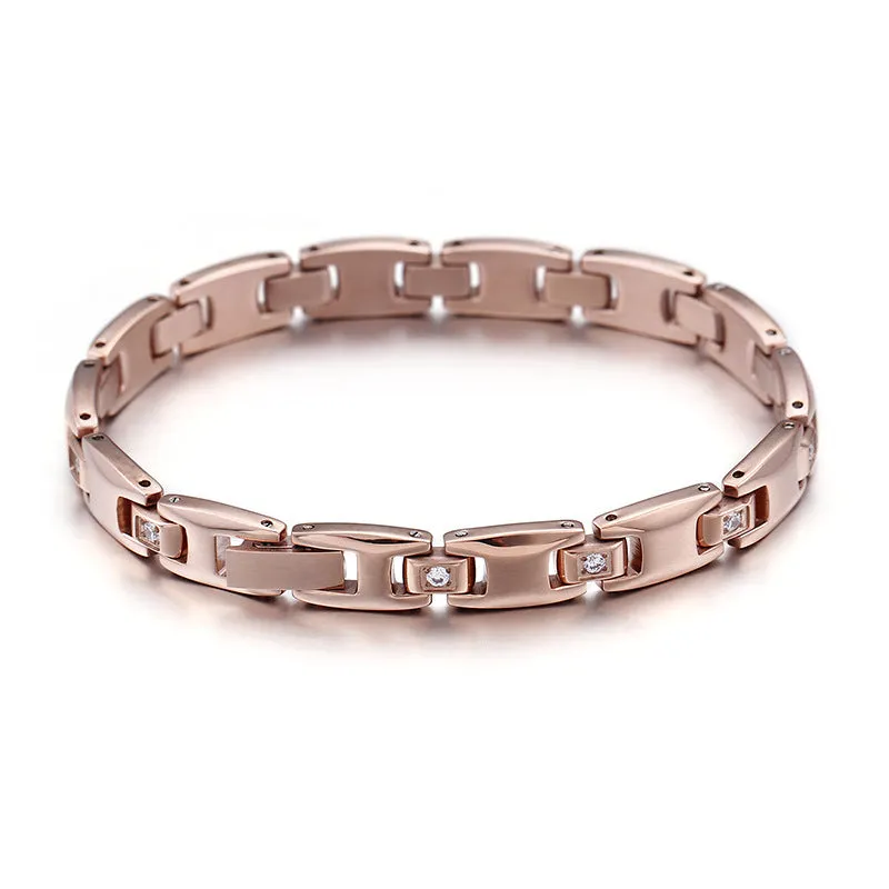 Engravable Matching Links Couple Bracelets Set